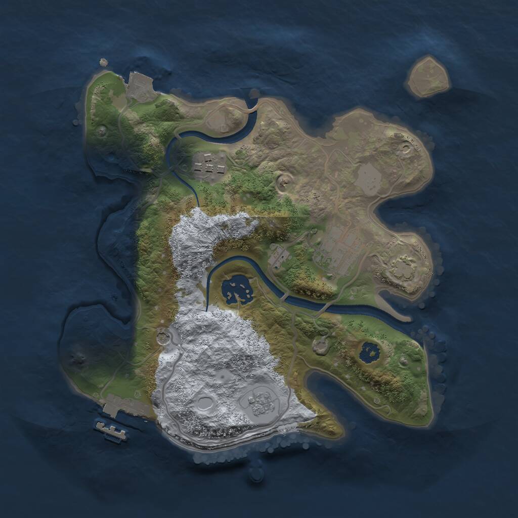 Rust Map: Procedural Map, Size: 2500, Seed: 548621, 8 Monuments