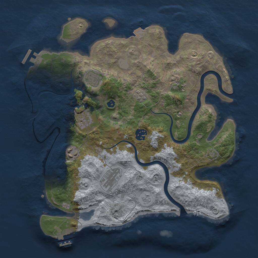 Rust Map: Procedural Map, Size: 3300, Seed: 27398493, 13 Monuments