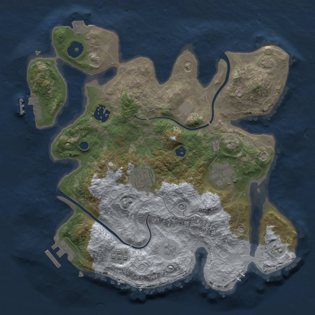 Rust Map: Procedural Map, Size: 3000, Seed: 26206641, 10 Monuments