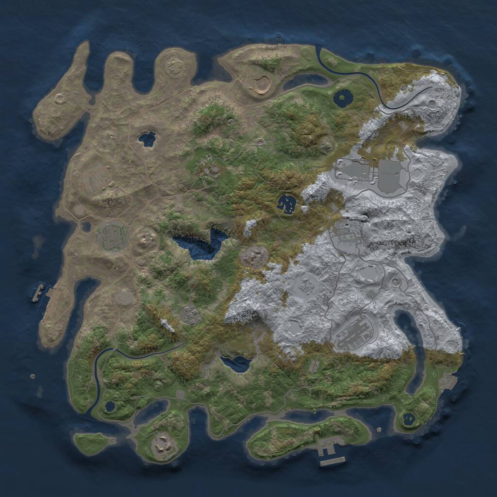 Rust Map: Procedural Map, Size: 4000, Seed: 1179512164, 16 Monuments