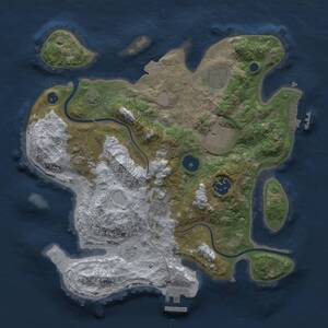 Thumbnail Rust Map: Procedural Map, Size: 3000, Seed: 482735832, 11 Monuments