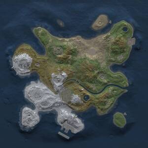 Thumbnail Rust Map: Procedural Map, Size: 2500, Seed: 81391314, 6 Monuments