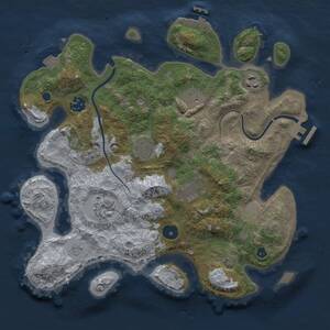 Thumbnail Rust Map: Procedural Map, Size: 3250, Seed: 290780684, 13 Monuments