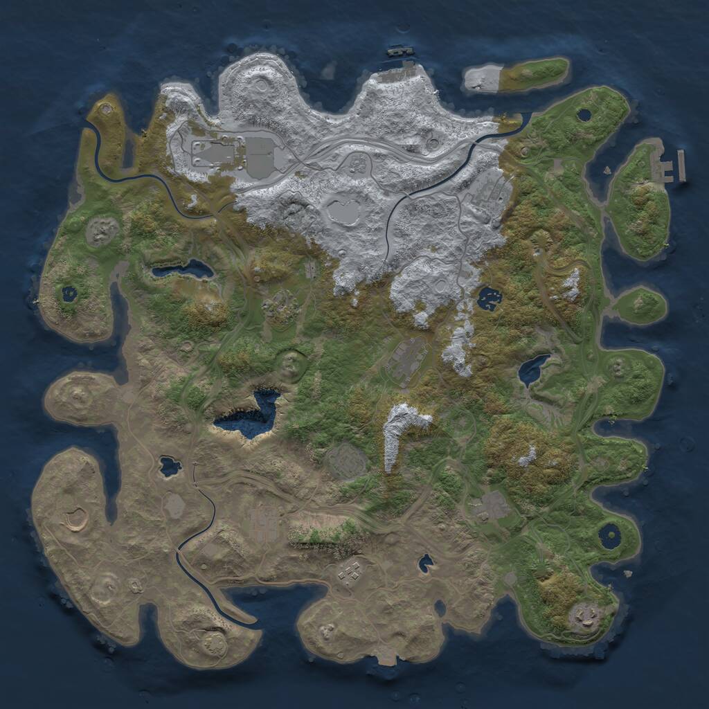 Rust Map: Procedural Map, Size: 4500, Seed: 716933800, 17 Monuments