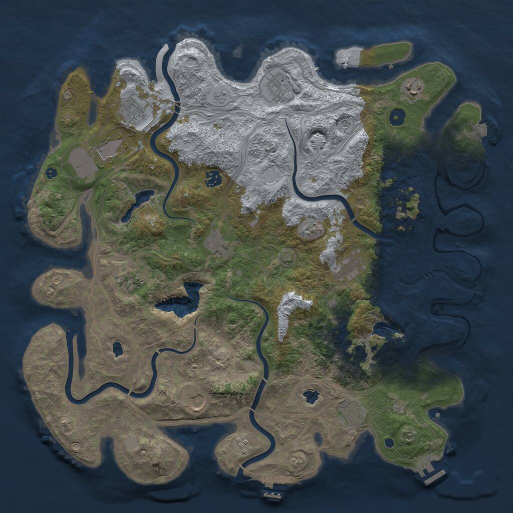 Rust Map: Procedural Map, Size: 4500, Seed: 716933800, 17 Monuments