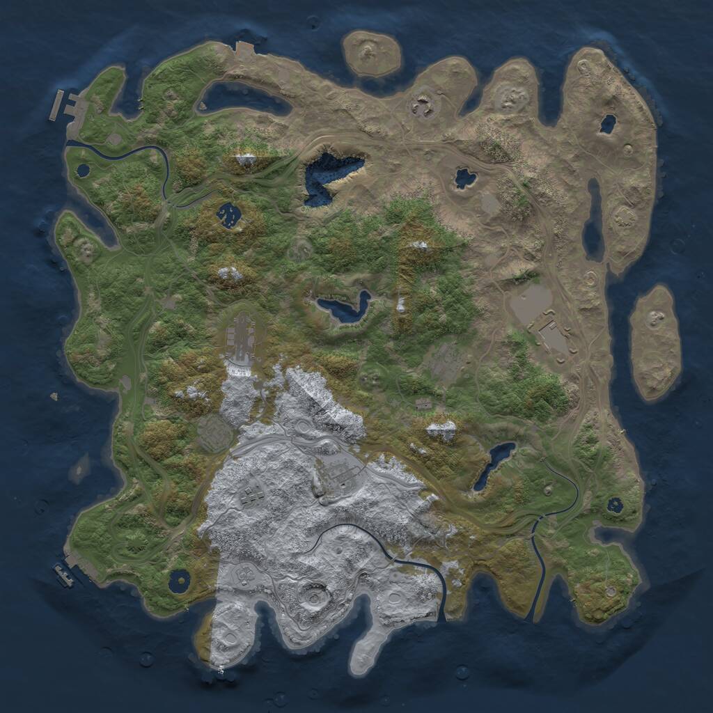 Rust Map: Procedural Map, Size: 4550, Seed: 66805196, 14 Monuments