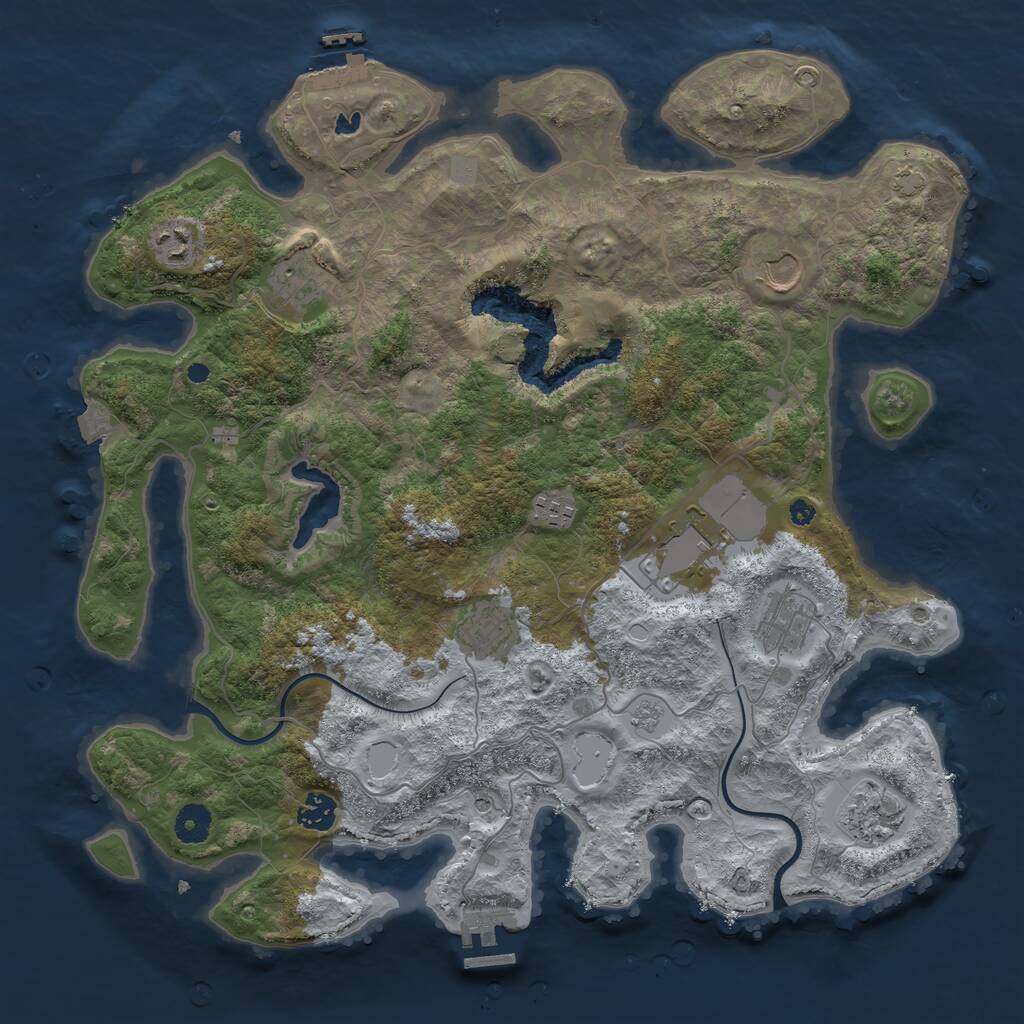 Rust Map: Procedural Map, Size: 4000, Seed: 1985642133, 15 Monuments