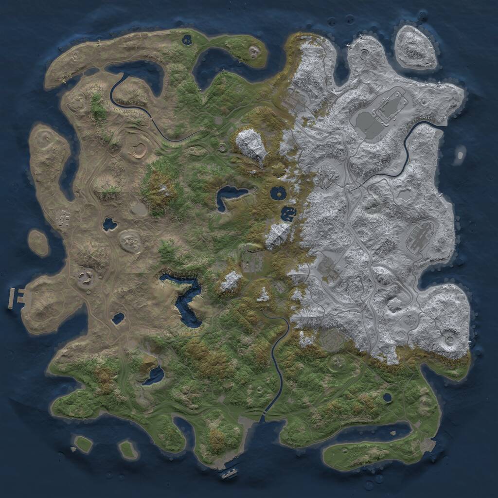 Rust Map: Procedural Map, Size: 4800, Seed: 26811349, 17 Monuments