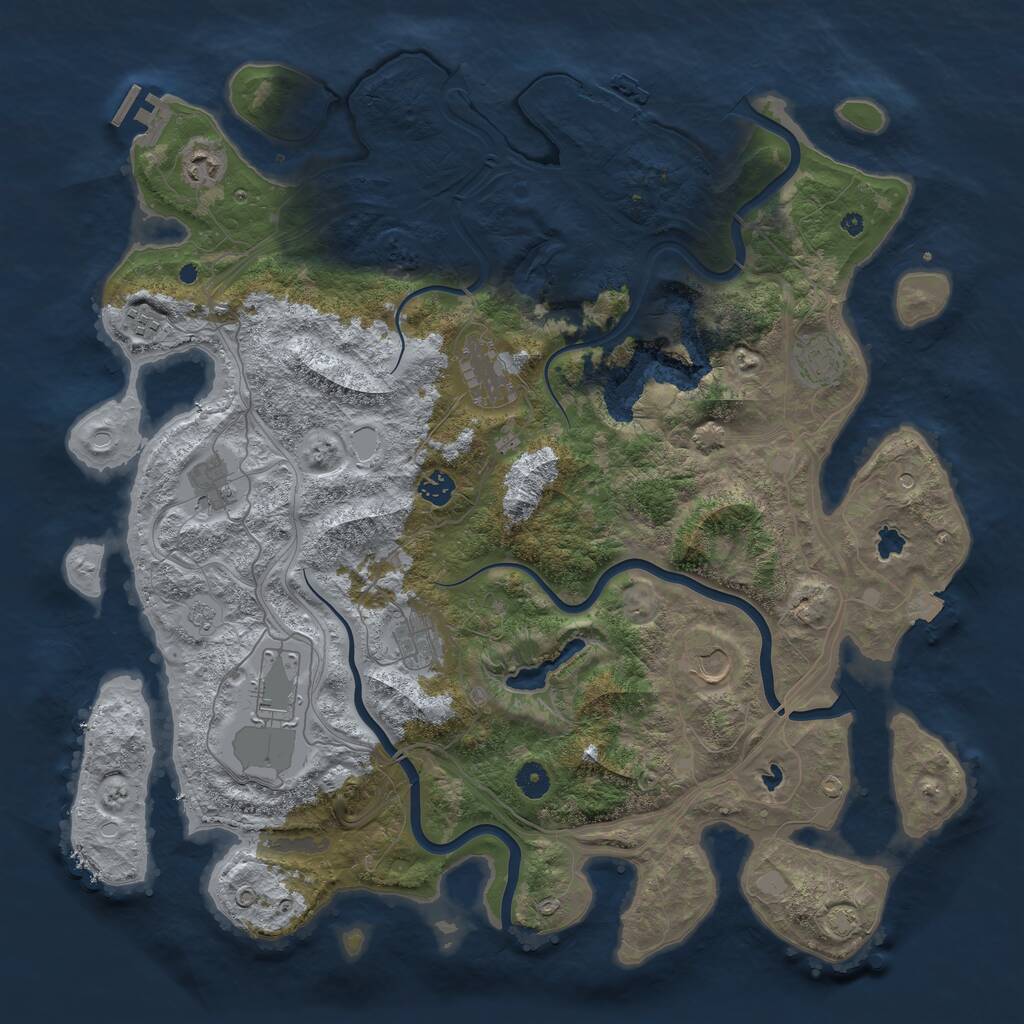 Rust Map: Procedural Map, Size: 4500, Seed: 1808065190, 15 Monuments