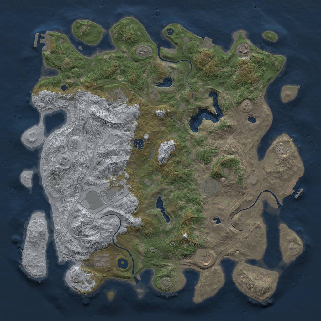 Rust Map: Procedural Map, Size: 4500, Seed: 1808065190, 14 Monuments