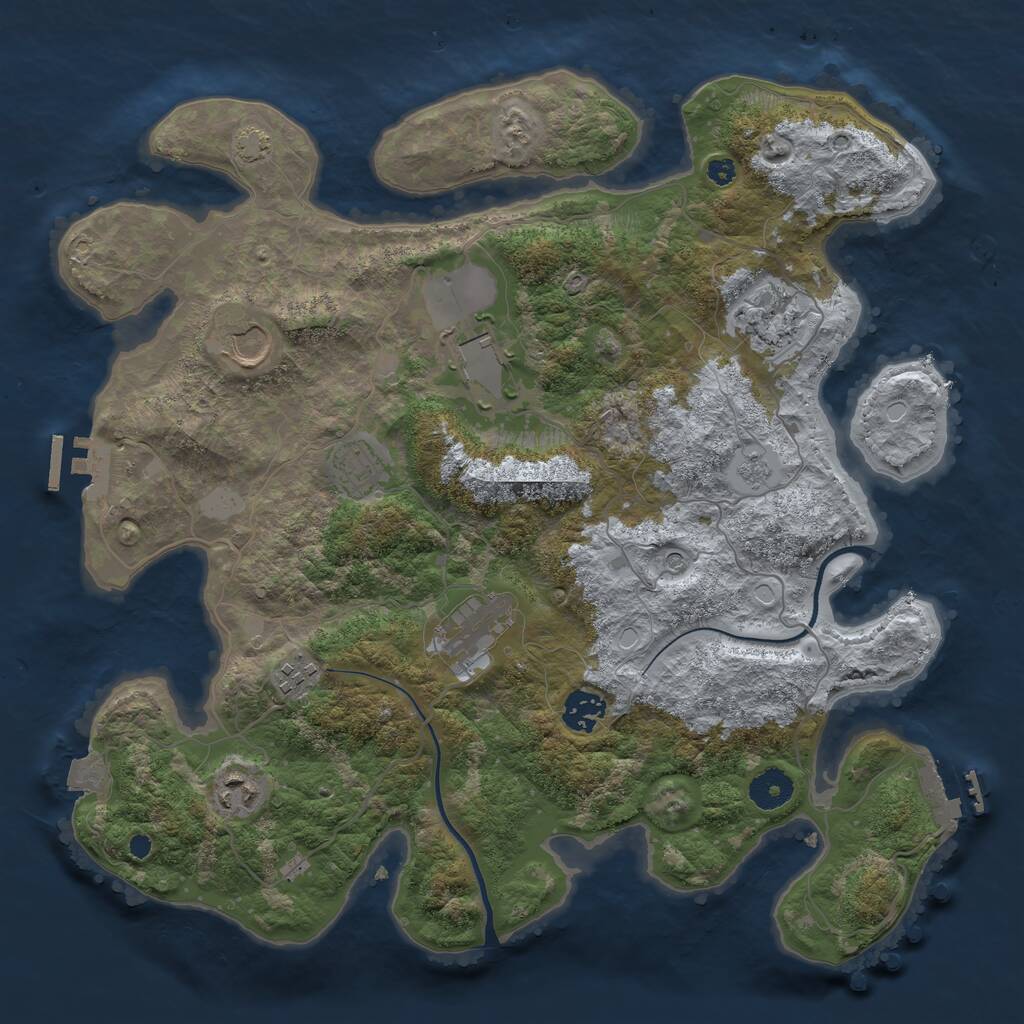Rust Map: Procedural Map, Size: 3700, Seed: 489701888, 14 Monuments