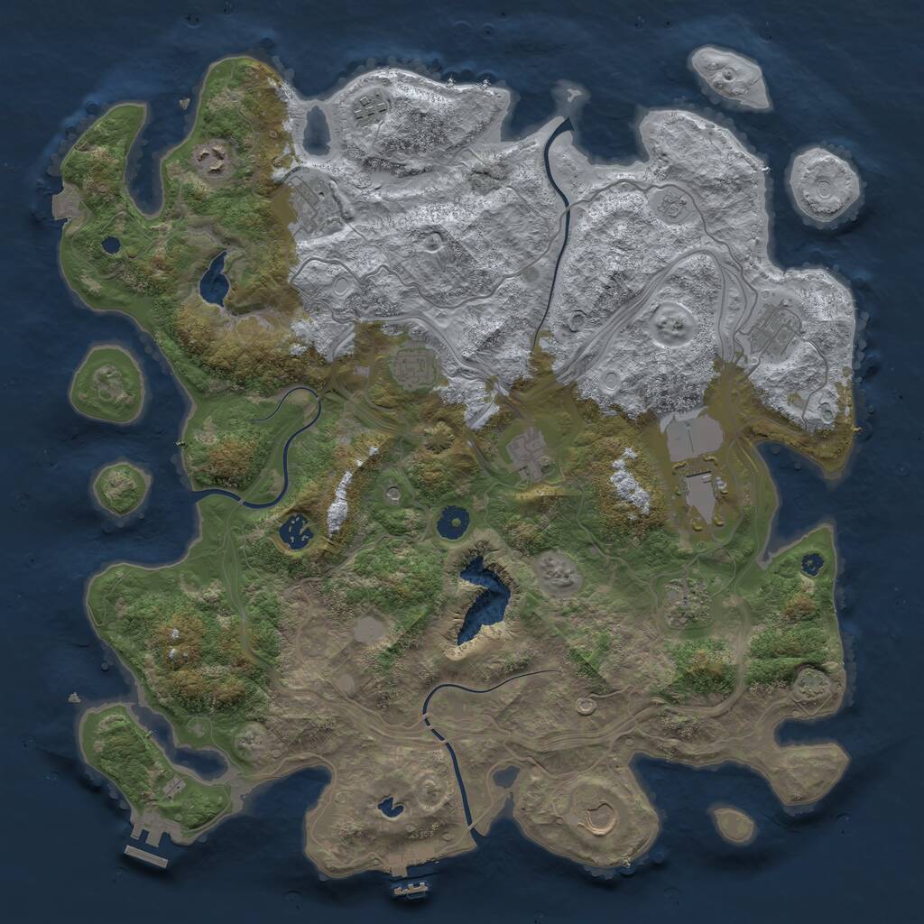 Rust Map: Procedural Map, Size: 4250, Seed: 89673, 16 Monuments