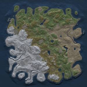 Thumbnail Rust Map: Procedural Map, Size: 4500, Seed: 529948022, 16 Monuments