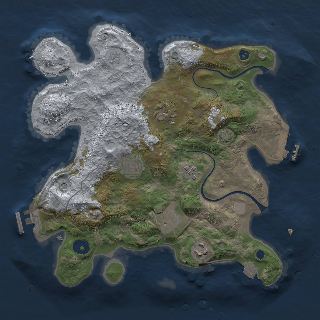 Rust Map: Procedural Map, Size: 3000, Seed: 1813219, 11 Monuments