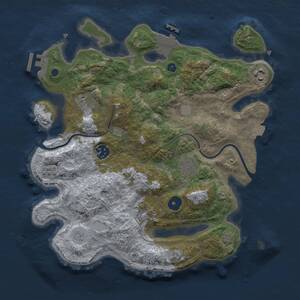 Thumbnail Rust Map: Procedural Map, Size: 3300, Seed: 242210731, 12 Monuments