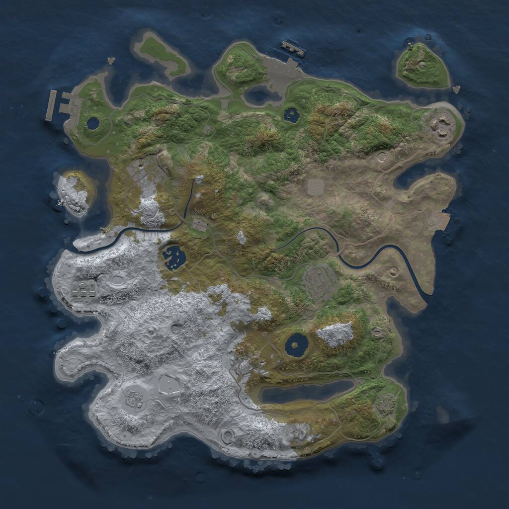 Rust Map: Procedural Map, Size: 3300, Seed: 242210731, 12 Monuments