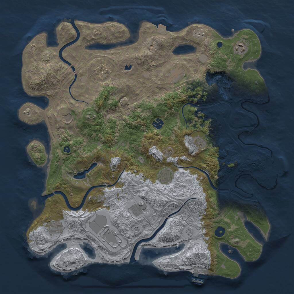 Rust Map: Procedural Map, Size: 4250, Seed: 1777907595, 17 Monuments