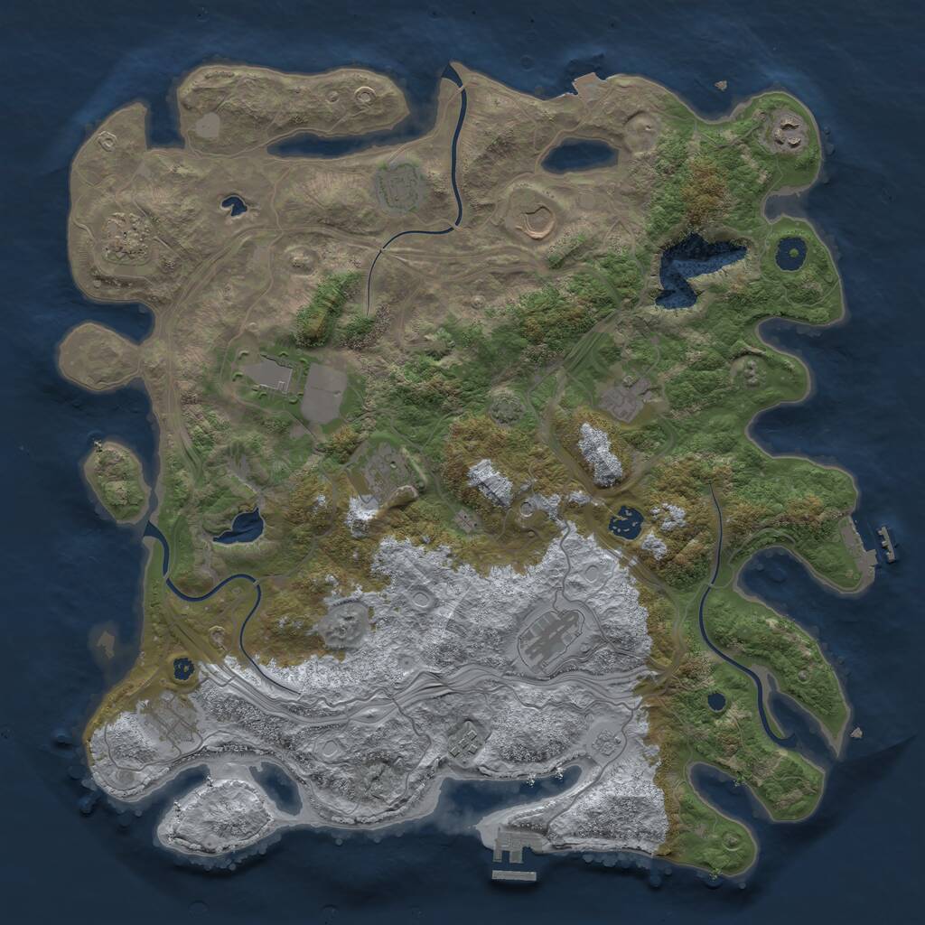 Rust Map: Procedural Map, Size: 4250, Seed: 1777907595, 17 Monuments