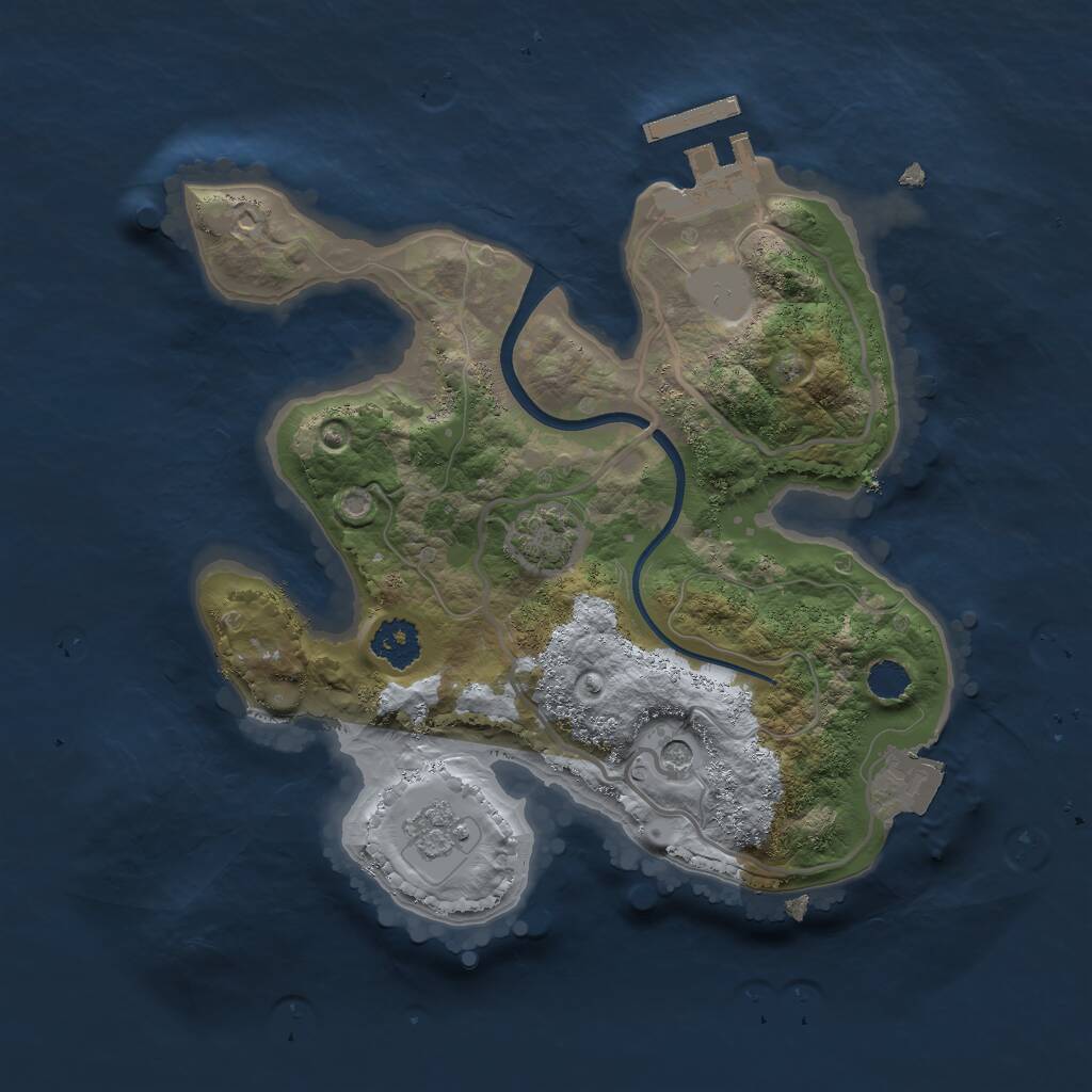 Rust Map: Procedural Map, Size: 2250, Seed: 3284123, 5 Monuments