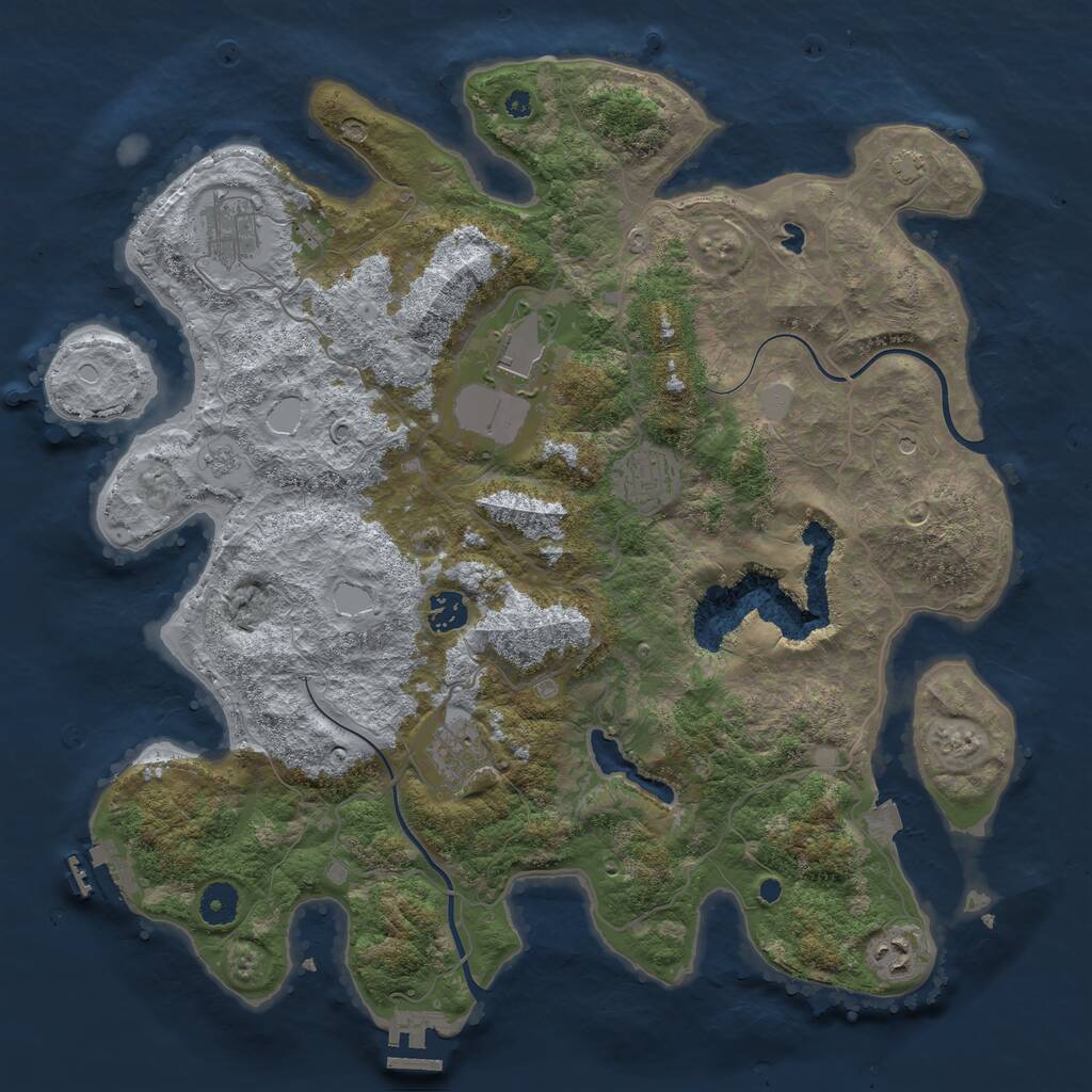 Rust Map: Procedural Map, Size: 4000, Seed: 15342, 12 Monuments