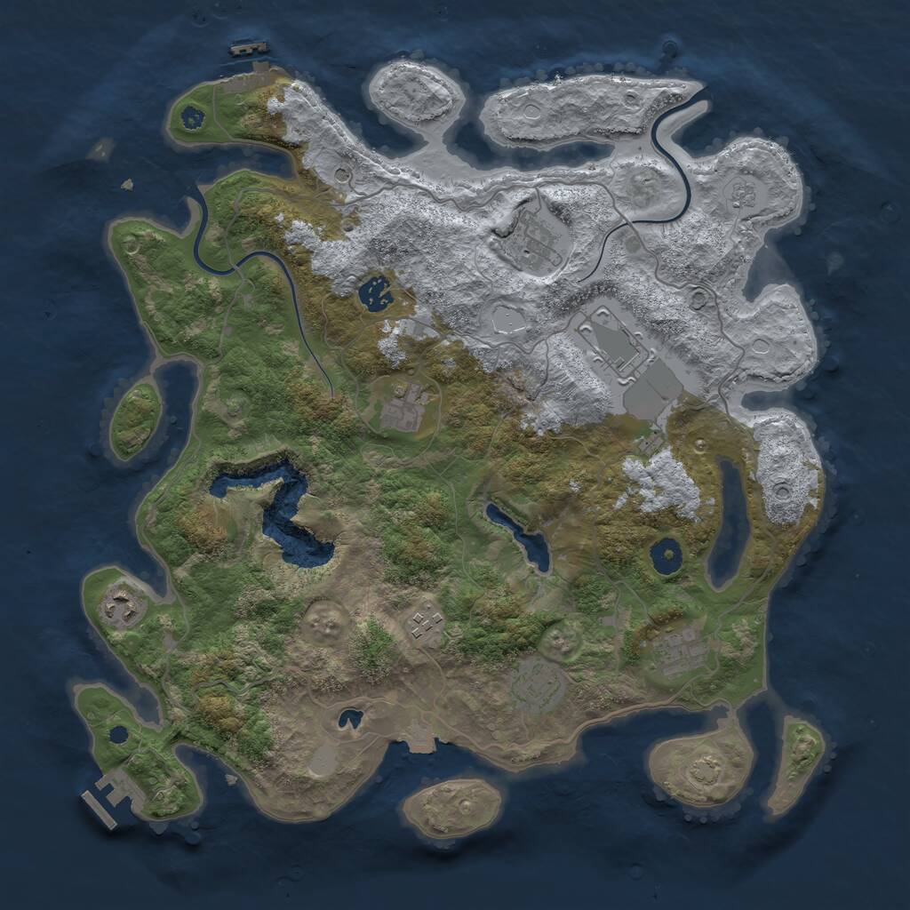 Rust Map: Procedural Map, Size: 4000, Seed: 670468025, 14 Monuments