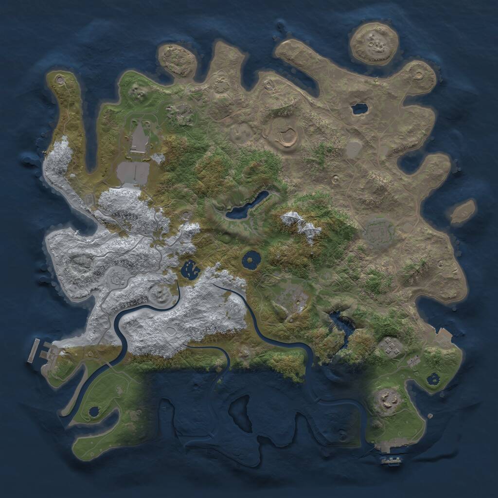 Rust Map: Procedural Map, Size: 4000, Seed: 504531457, 14 Monuments