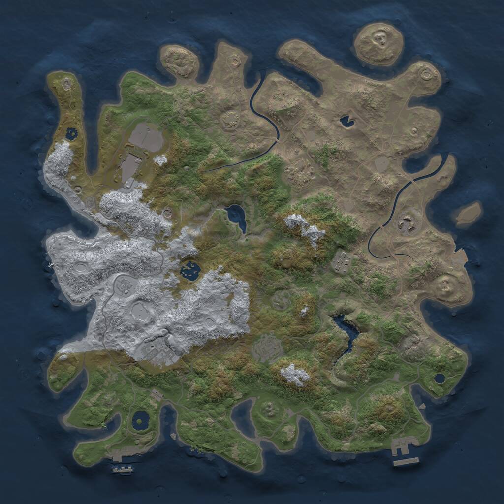 Rust Map: Procedural Map, Size: 4000, Seed: 504531457, 13 Monuments