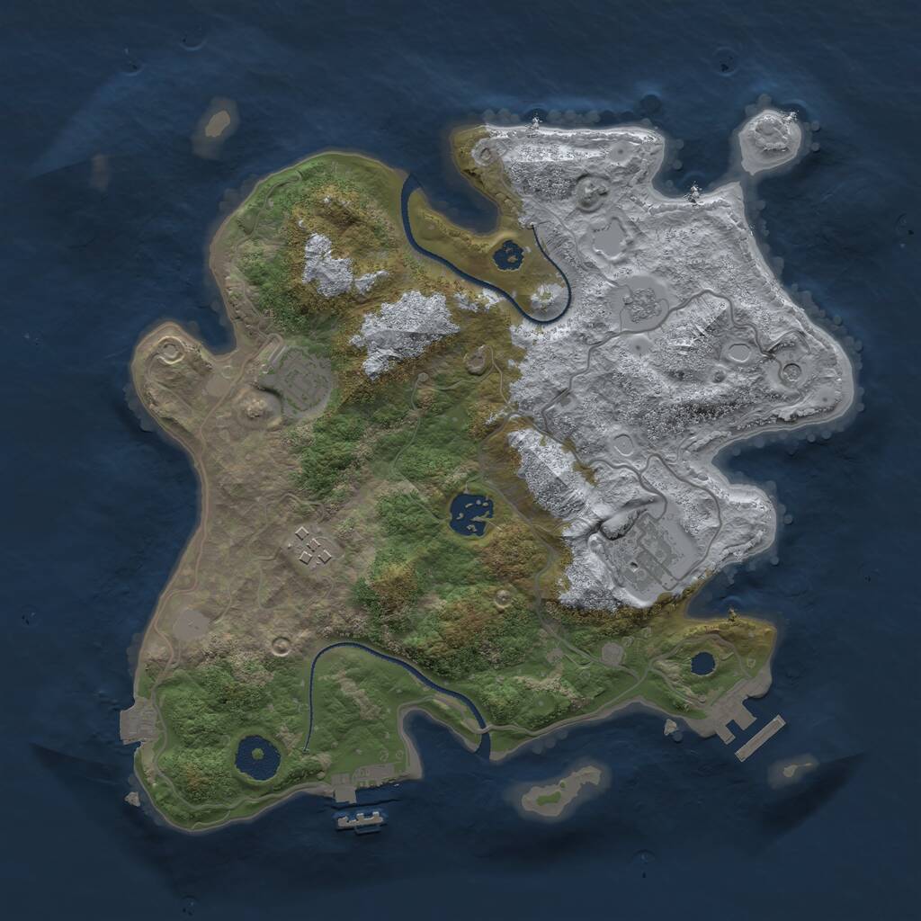 Rust Map: Procedural Map, Size: 3150, Seed: 86899, 9 Monuments