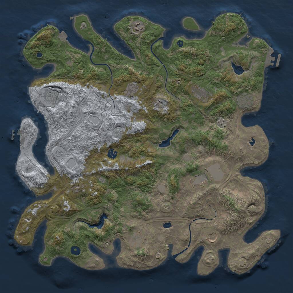 Rust Map: Procedural Map, Size: 4500, Seed: 62244010, 17 Monuments