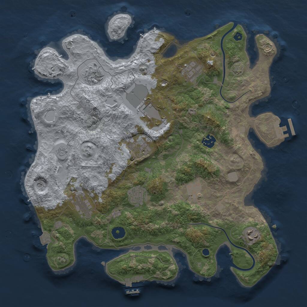 Rust Map: Procedural Map, Size: 3600, Seed: 622, 15 Monuments