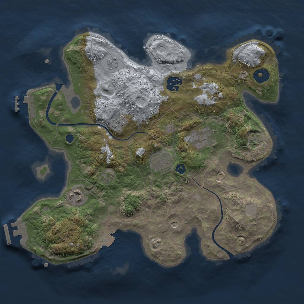 Rust Map: Procedural Map, Size: 3000, Seed: 1815422189, 11 Monuments
