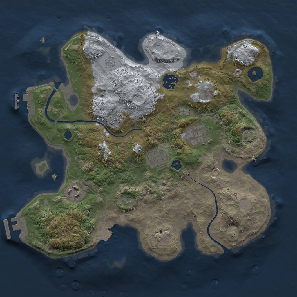 Rust Map: Procedural Map, Size: 3000, Seed: 1815422189, 11 Monuments