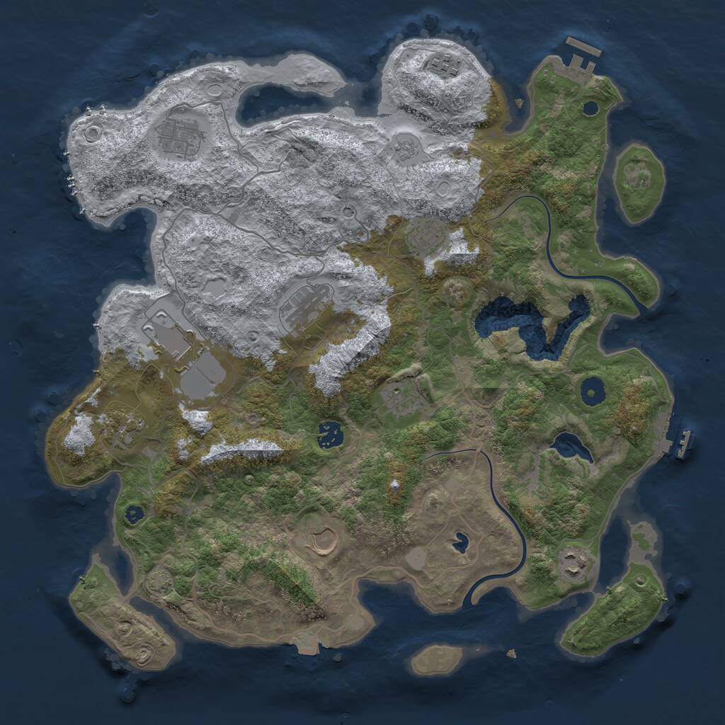 Rust Map: Procedural Map, Size: 4000, Seed: 2143687936, 16 Monuments