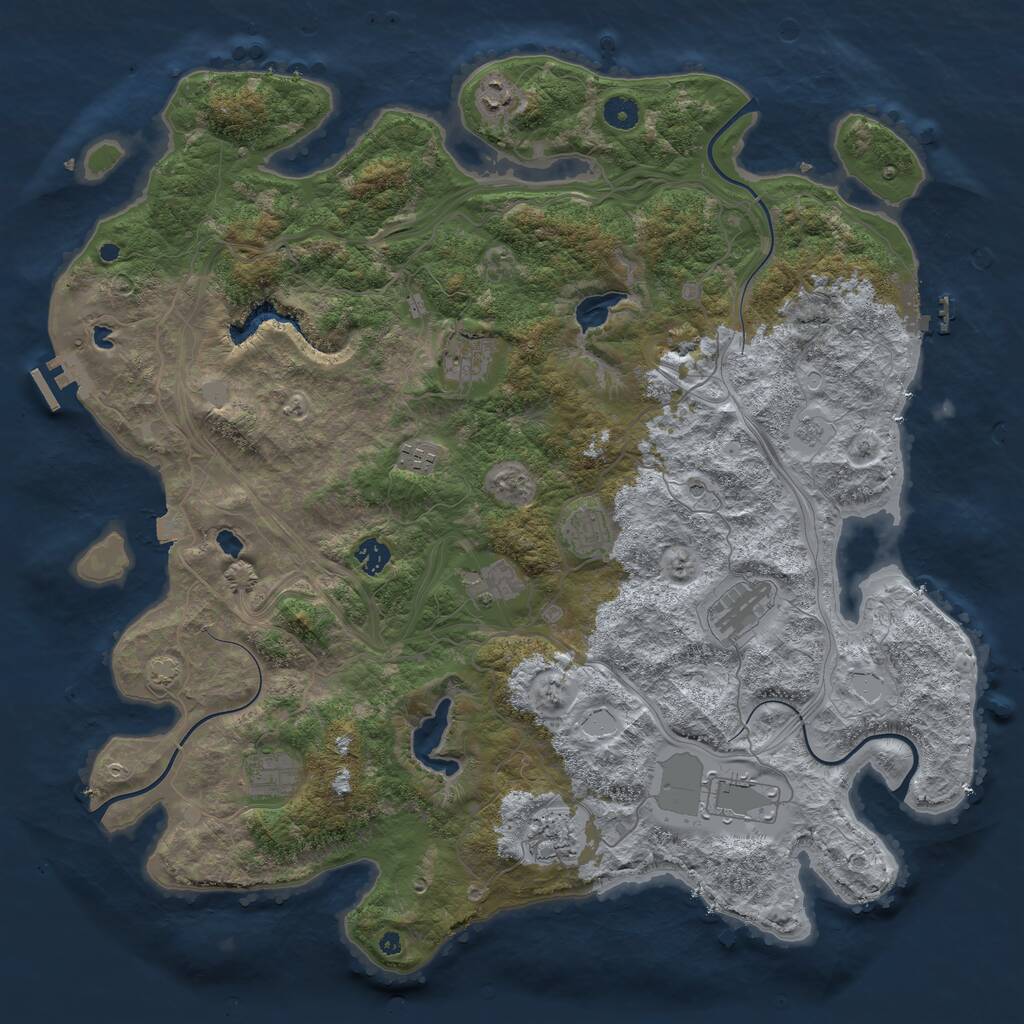 Rust Map: Procedural Map, Size: 4500, Seed: 937276672, 16 Monuments