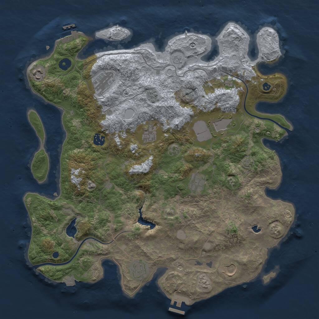 Rust Map: Procedural Map, Size: 4000, Seed: 768688931, 15 Monuments