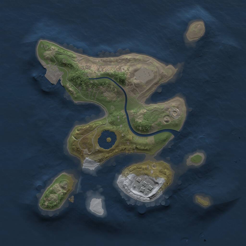 Rust Map: Procedural Map, Size: 2000, Seed: 7961835, 2 Monuments