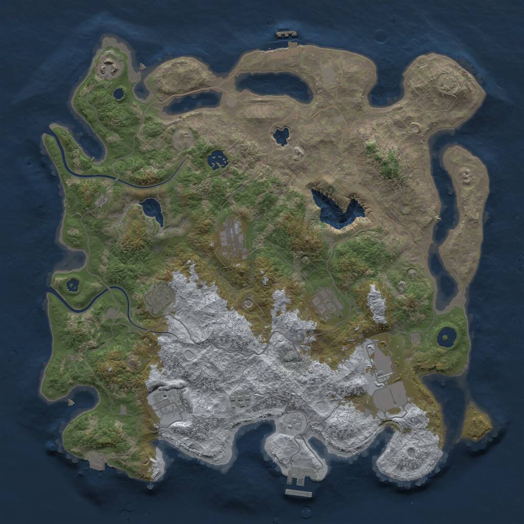 Rust Map: Procedural Map, Size: 4000, Seed: 617018, 14 Monuments