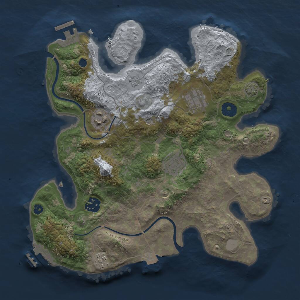 Rust Map: Procedural Map, Size: 3000, Seed: 1752231501, 11 Monuments