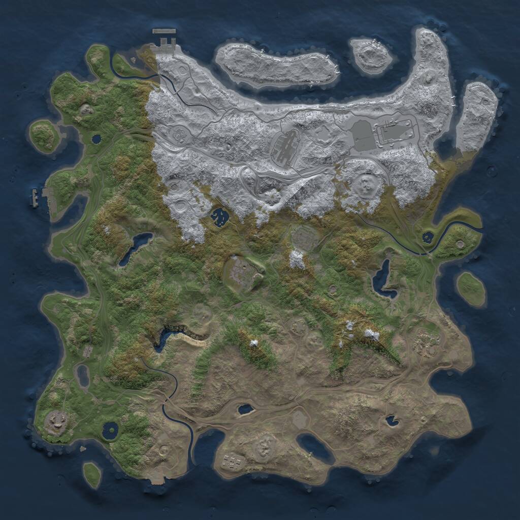 Rust Map: Procedural Map, Size: 4500, Seed: 19186, 14 Monuments