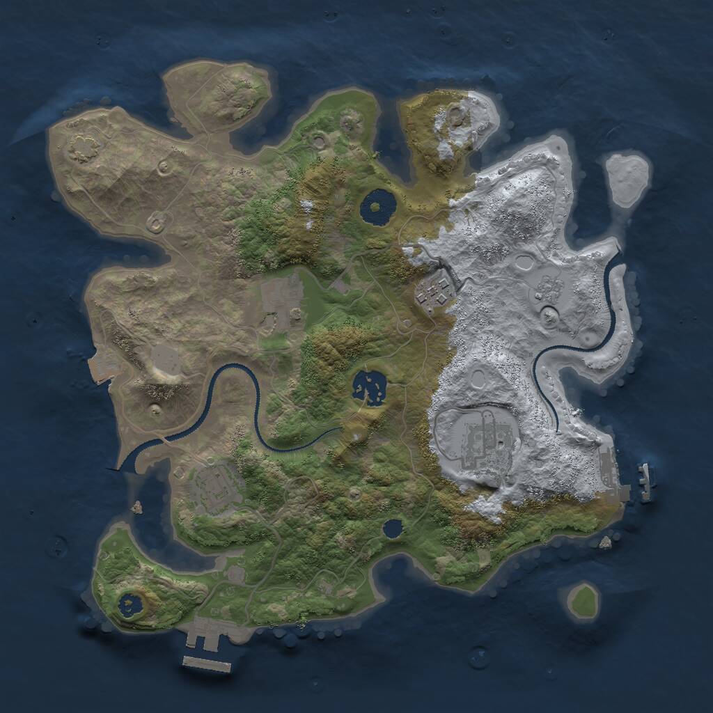 Rust Map: Procedural Map, Size: 3000, Seed: 278932872, 10 Monuments