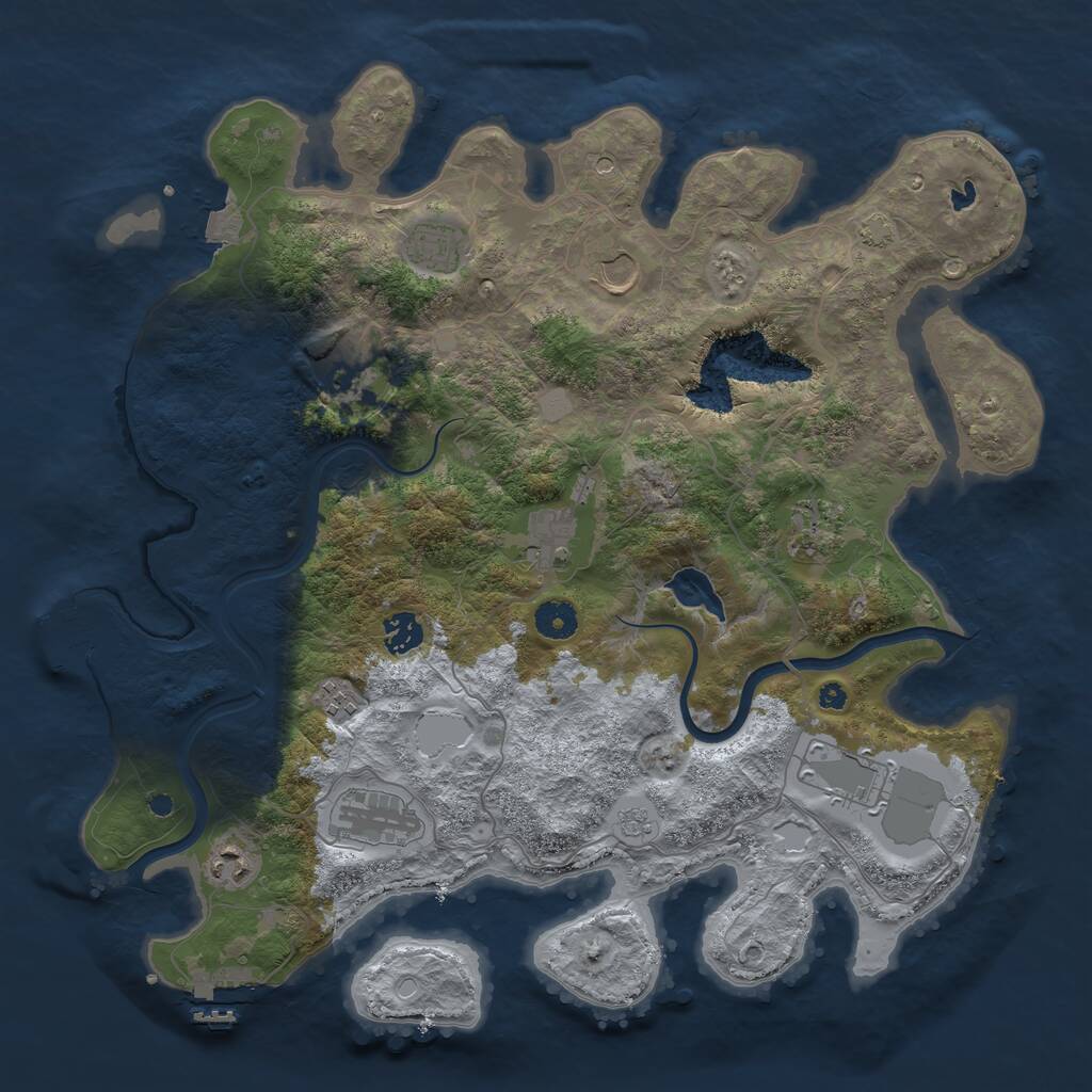 Rust Map: Procedural Map, Size: 4000, Seed: 357437536, 16 Monuments