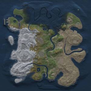 Thumbnail Rust Map: Procedural Map, Size: 3300, Seed: 640208014, 13 Monuments