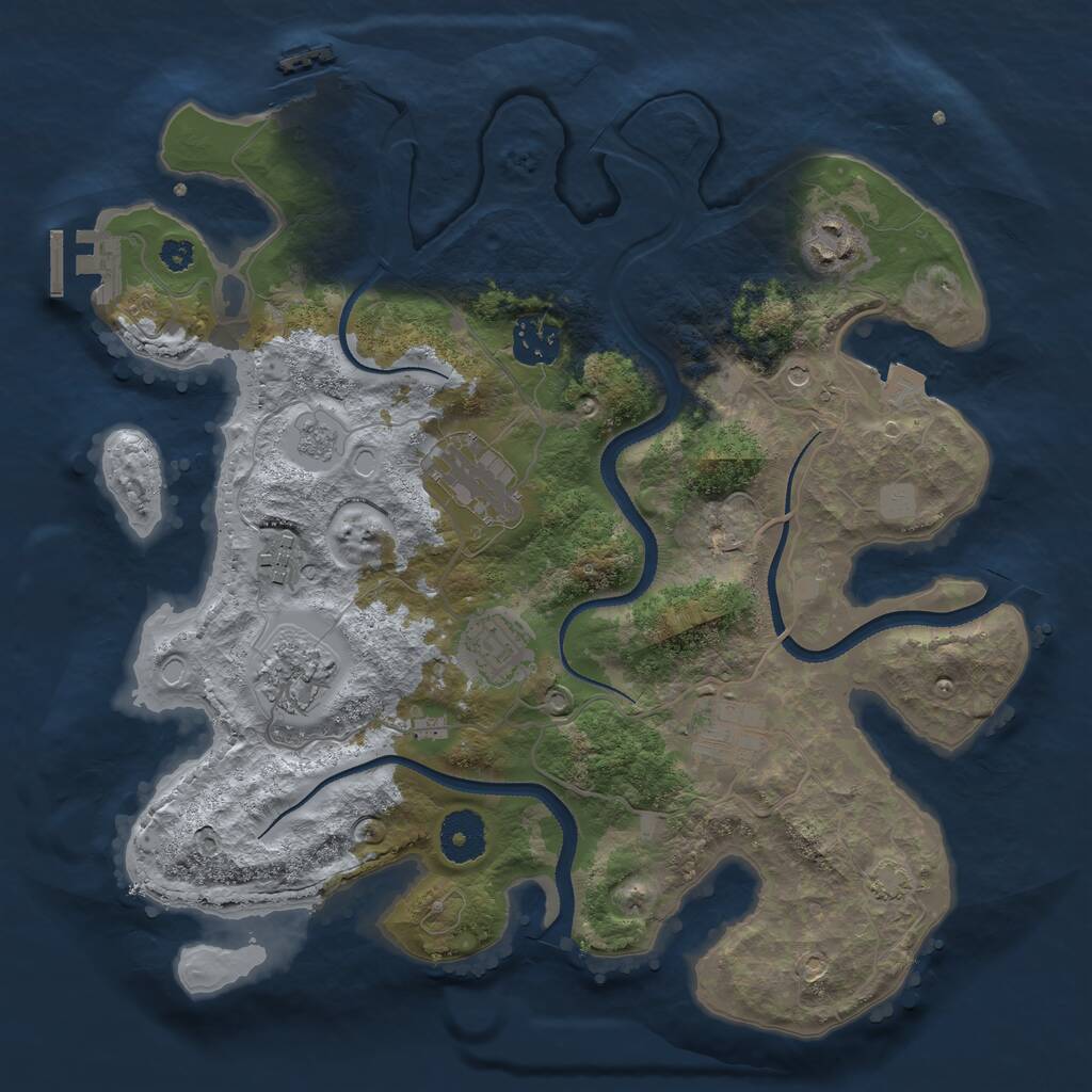 Rust Map: Procedural Map, Size: 3300, Seed: 640208014, 13 Monuments