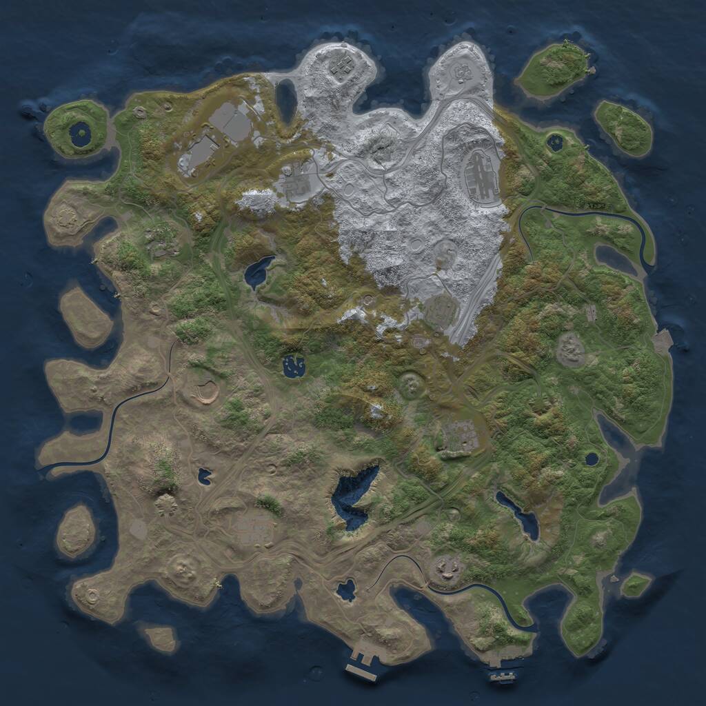 Rust Map: Procedural Map, Size: 4500, Seed: 1301872500, 17 Monuments