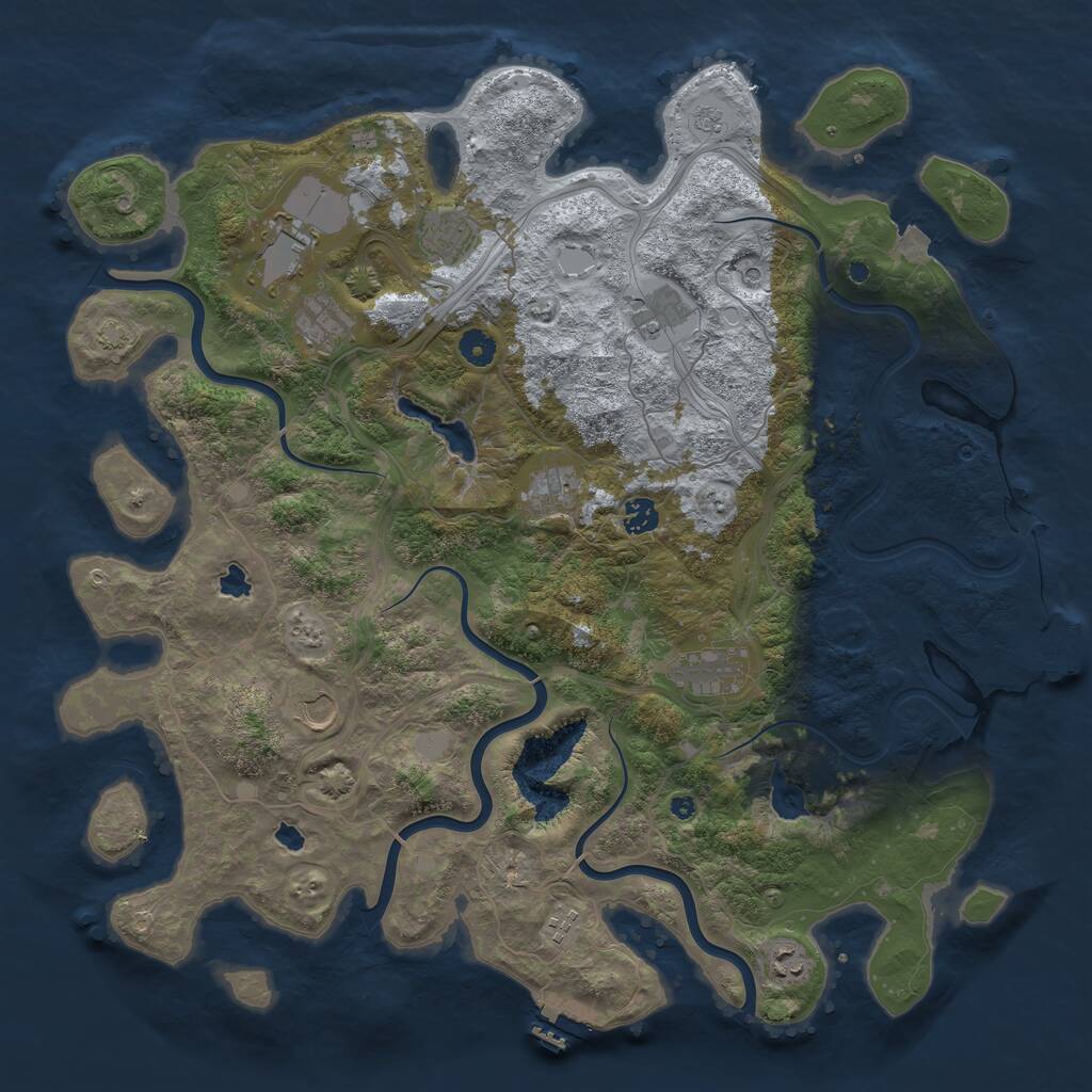 Rust Map: Procedural Map, Size: 4500, Seed: 1301872500, 16 Monuments