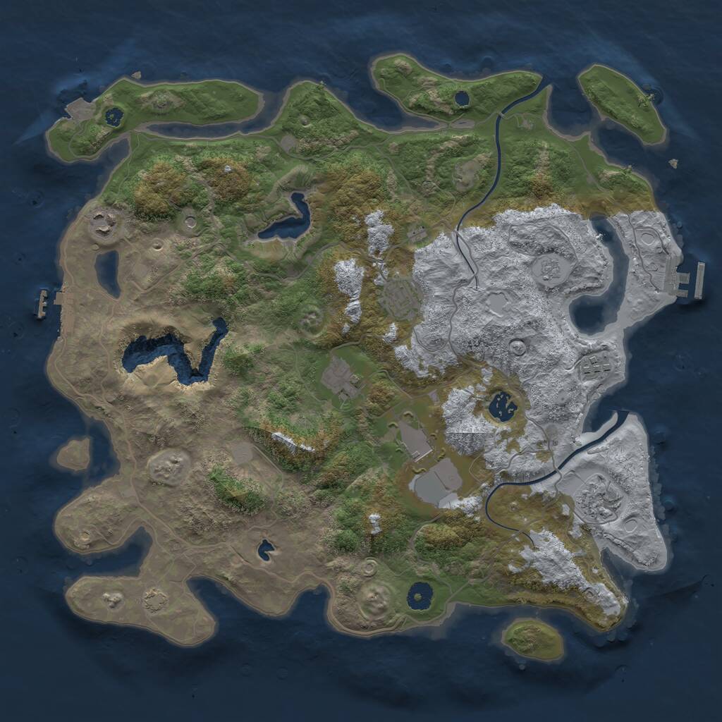 Rust Map: Procedural Map, Size: 4000, Seed: 24112024, 13 Monuments