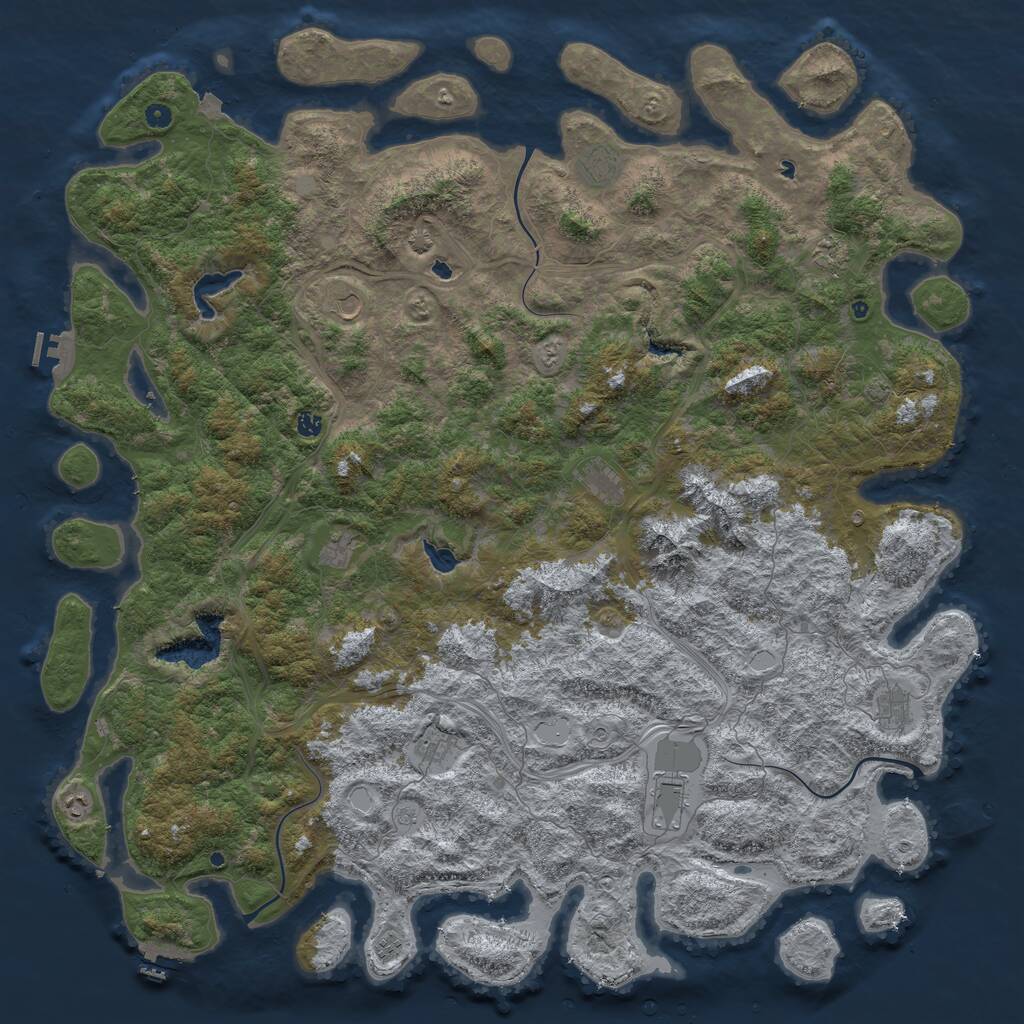 Rust Map: Procedural Map, Size: 6000, Seed: 32769, 17 Monuments