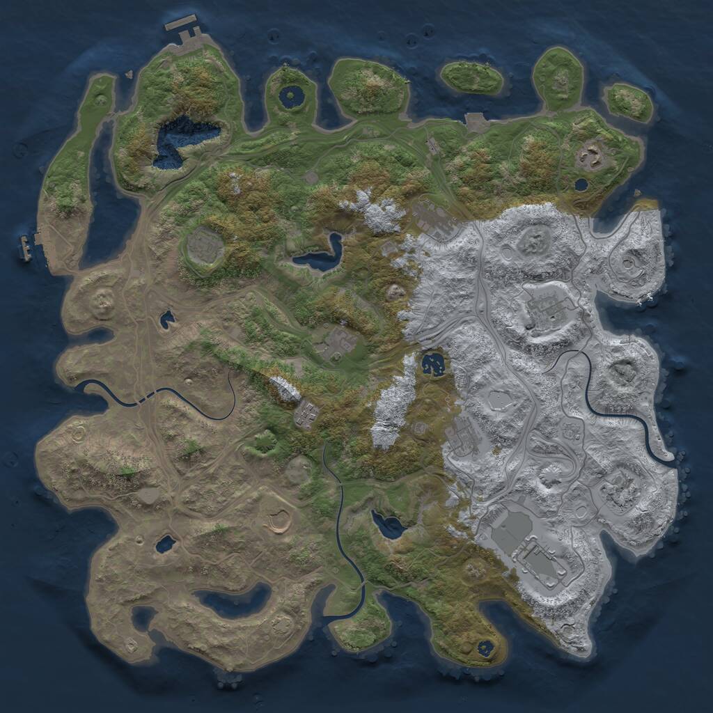 Rust Map: Procedural Map, Size: 4500, Seed: 514740112, 17 Monuments