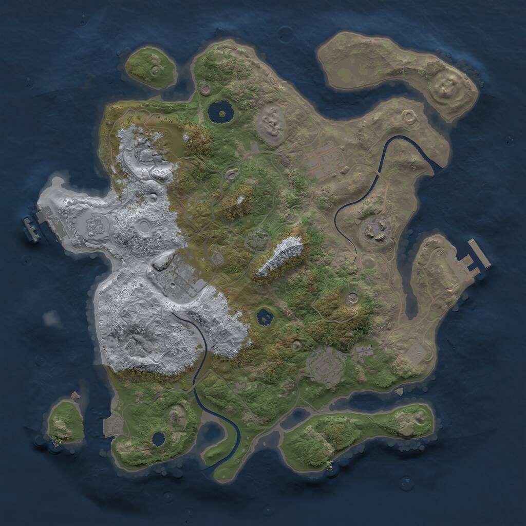 Rust Map: Procedural Map, Size: 3250, Seed: 158887, 11 Monuments