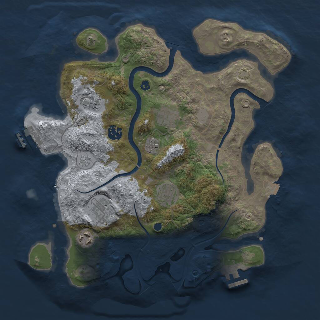 Rust Map: Procedural Map, Size: 3250, Seed: 158887, 13 Monuments